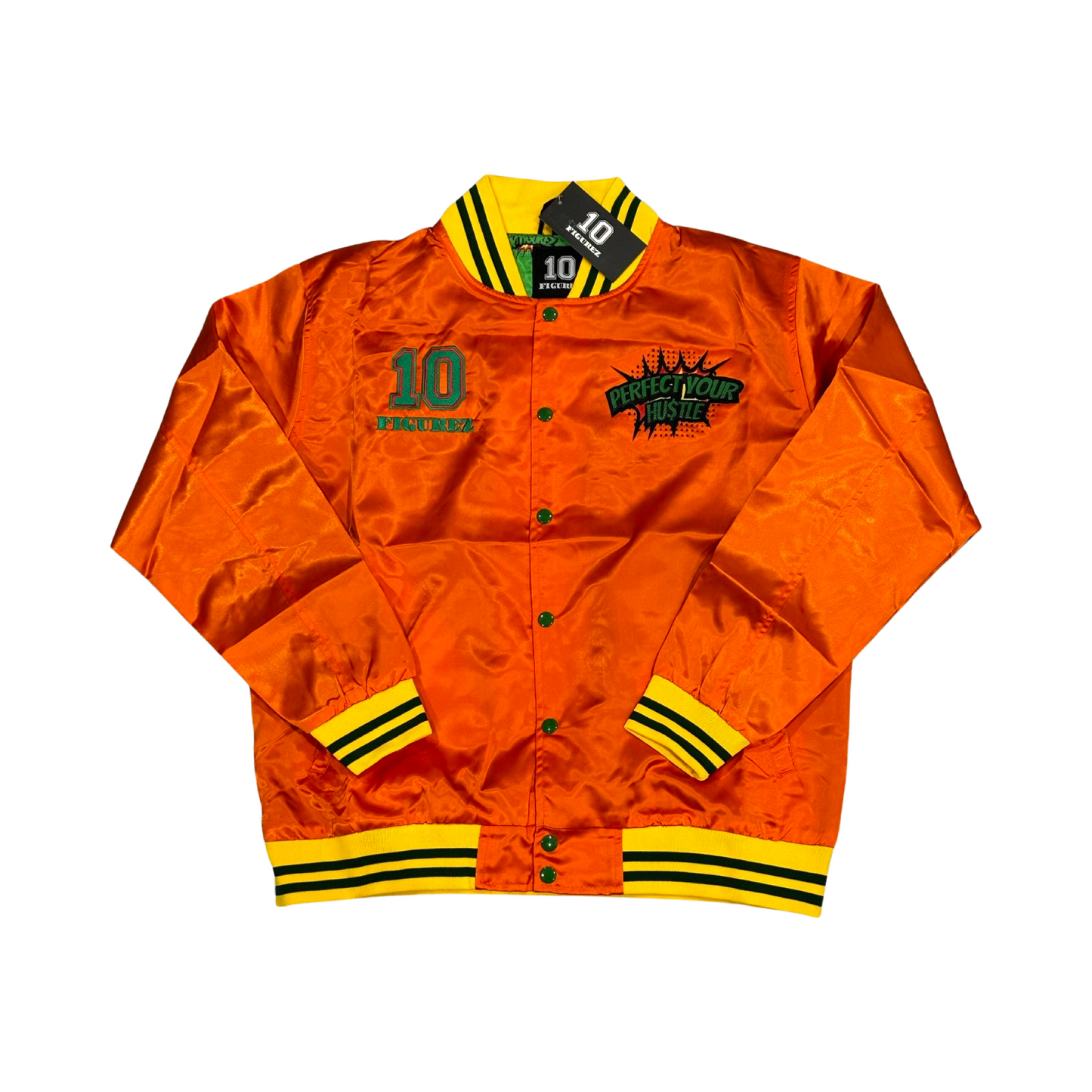 10 Figurez Orange Bomber Jacket